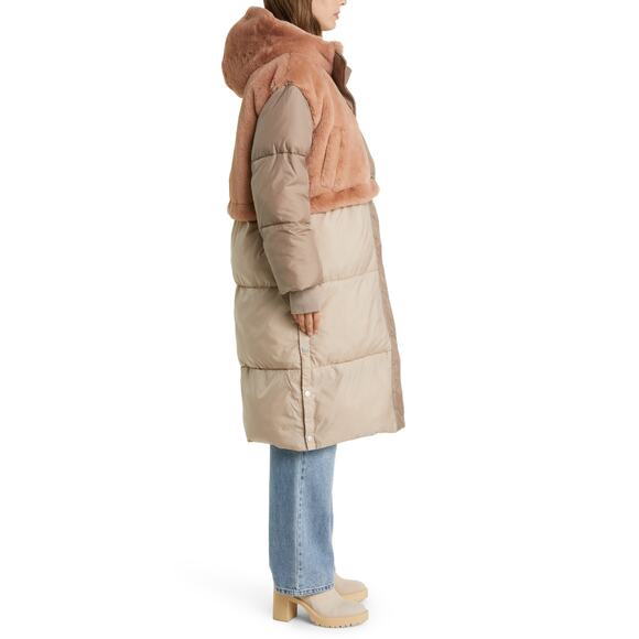 NWOT UGG Keely Convertible Faux Fur Hooded Puffer Coat Size Medium - Picture 6 of 6